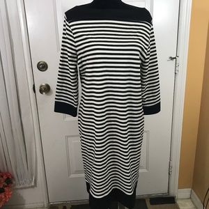 Black and white striped dress